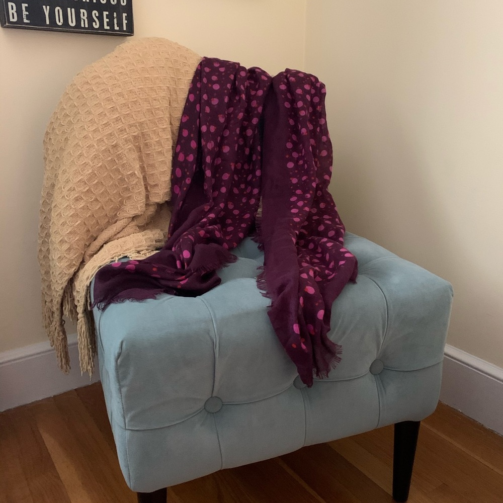 Printed Poly Scarf Rosewood Dots by Vera Bradley